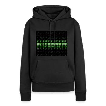 Informatique - Sweat à capuche Premium bio Femme - noir - Devant - Julia (174cm)