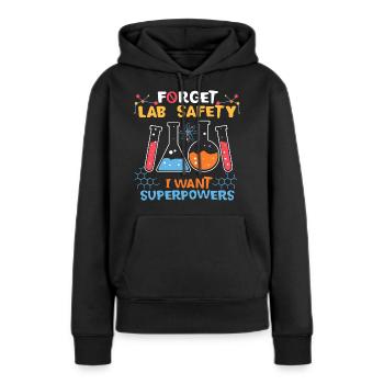 Labor Labor Supermächte Chemie - Frauen Premium Bio Hoodie - Schwarz - Vorne - Julia (174cm)