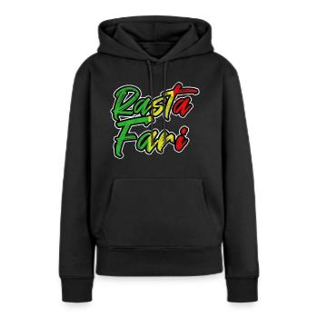 Rastafari - Sweat à capuche Premium bio Femme - noir - Devant - Julia (174cm)