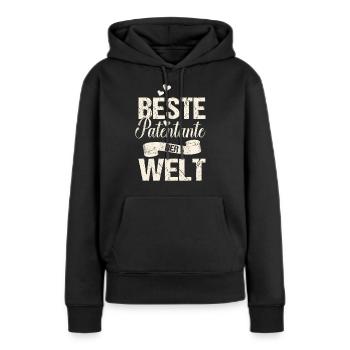 Patentante Beste der Welt Spruch Taufe Vintage - Frauen Premium Bio Hoodie - Schwarz - Vorne - Julia (174cm)