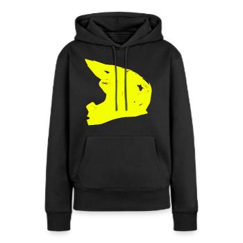 Casque jaune - Sweat à capuche Premium bio Femme - noir - Devant - Julia (174cm)