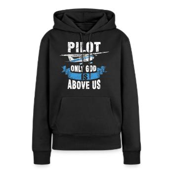 Propeller Flugzeug Pilot Flieger - Frauen Premium Bio Hoodie - Schwarz - Vorne - Julia (174cm)