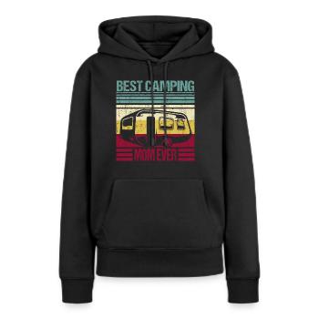 Camping meilleur caravane mama Rengain - Sweat à capuche Premium bio Femme - noir - Devant - Julia (174cm)