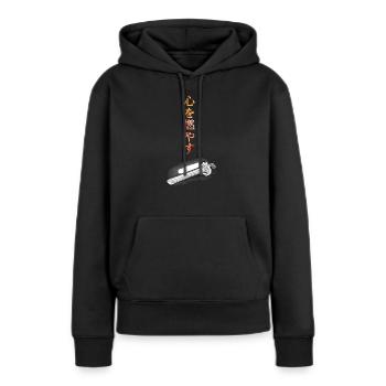 Set Your Heart Ablaze - Frauen Premium Bio Hoodie - Schwarz - Vorne - Julia (174cm)