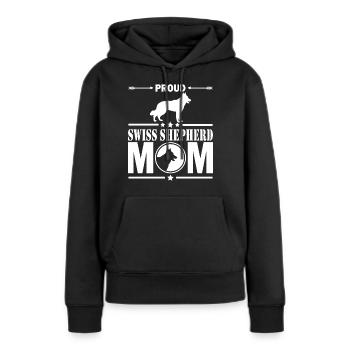 Berger suisse blanc Mama - Sweat à capuche Premium bio Femme - noir - Devant - Julia (174cm)
