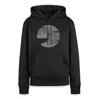 Bogenschießen Bogenschiessen Bogensport - Frauen Premium Bio Hoodie - Schwarz - Vorne - Julia (174cm)