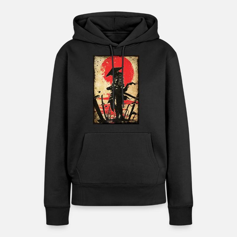 Japan Warrior Samurei - Women’s Premium Organic Hoodie - black