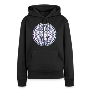 Autochtones chamanes indiennes - Sweat à capuche Premium bio Femme - noir - Devant - Julia (174cm)