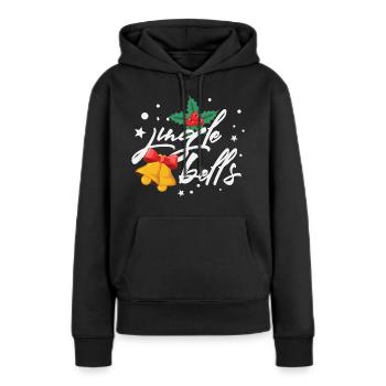 Jingle Bells Gui Cloches de Noël - Sweat à capuche Premium bio Femme - noir - Devant - Julia (174cm)