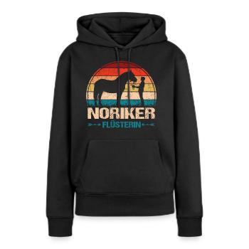 Noriker Pferd Mama Flüsterin - Frauen Premium Bio Hoodie - Schwarz - Vorne - Julia (174cm)