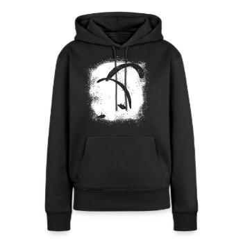 Parapente Spray blanc - Sweat à capuche Premium bio Femme - noir - Devant - Julia (174cm)