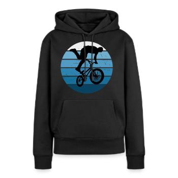 Vélo Hommes bmx Vélo Cyclisme bmx Femmes - Sweat à capuche Premium bio Femme - noir - Devant - Julia (174cm)