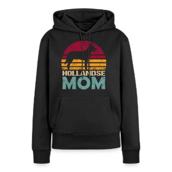 Hollandse Holland Herder Mom Mama Vintage - Frauen Premium Bio Hoodie - Schwarz - Vorne - Julia (174cm)