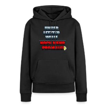 Promille-Design - Frauen Premium Bio Hoodie - Schwarz - Vorne - Julia (174cm)