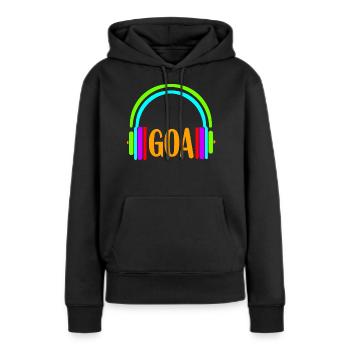 casque goa - Sweat à capuche Premium bio Femme - noir - Devant - Julia (174cm)