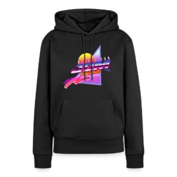 JDM Retro Style | Rising sun | dream Artworks - Frauen Premium Bio Hoodie - Schwarz - Vorne - Julia (174cm)
