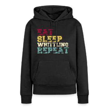 Whittling Holzschnitzer Holz Schnitzen Spruch - Frauen Premium Bio Hoodie - Schwarz - Vorne - Julia (174cm)