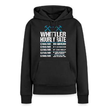 Whittling Holzschnitzer Holz Schnitzen Spruch - Frauen Premium Bio Hoodie - Schwarz - Vorne - Julia (174cm)