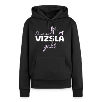 Ungarischer Magyar Vizsla Hund Mama Frauchen - Frauen Premium Bio Hoodie - Schwarz - Vorne - Julia (174cm)
