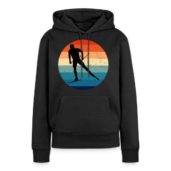 Patinage de fond Ski de fond Ski de fond Patinage Ski de fond - Sweat à capuche Premium bio Femme - noir - Devant - Julia (174cm)