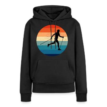 Hommes Femmes Marche nordique Marche Marche - Sweat à capuche Premium bio Femme - noir - Devant - Julia (174cm)