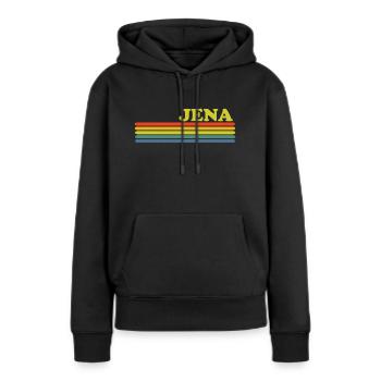 Jena - Frauen Premium Bio Hoodie - Schwarz - Vorne - Julia (174cm)