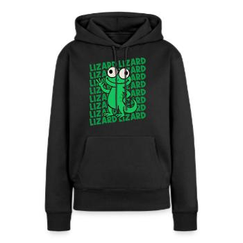 Lizard Meme - Women’s Premium Organic Hoodie - black - Front - Julia (174cm)
