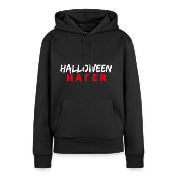 HALLOWEEN Hater - Sweat à capuche Premium bio Femme - noir - Devant - Julia (174cm)