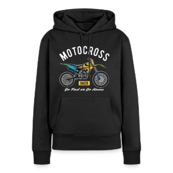 Motocross Racer! - Frauen Premium Bio Hoodie - Schwarz - Vorne - Julia (174cm)
