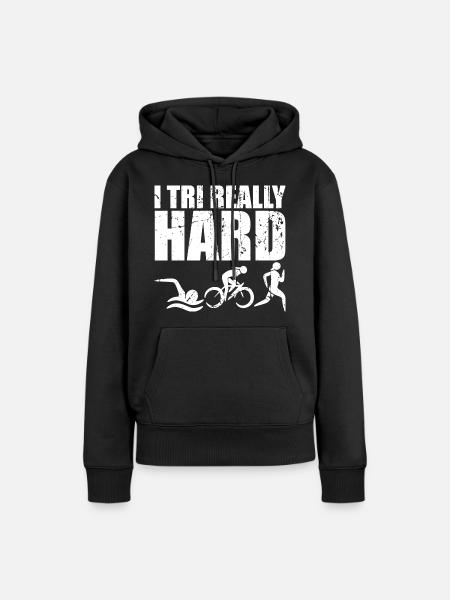 Multisport-Rennen - Frauen Premium Bio Hoodie - Schwarz
