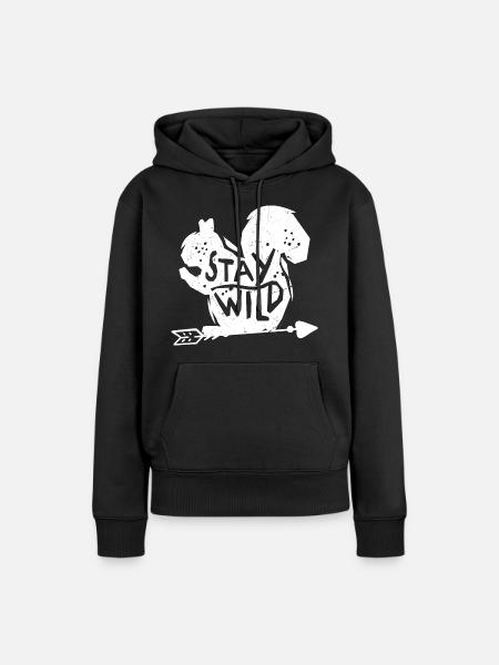 Bleib wild - Frauen Premium Bio Hoodie - Schwarz