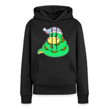 Bonnet de nuit endormi serpent - Sweat à capuche Premium bio Femme - noir - Devant - Julia (174cm)
