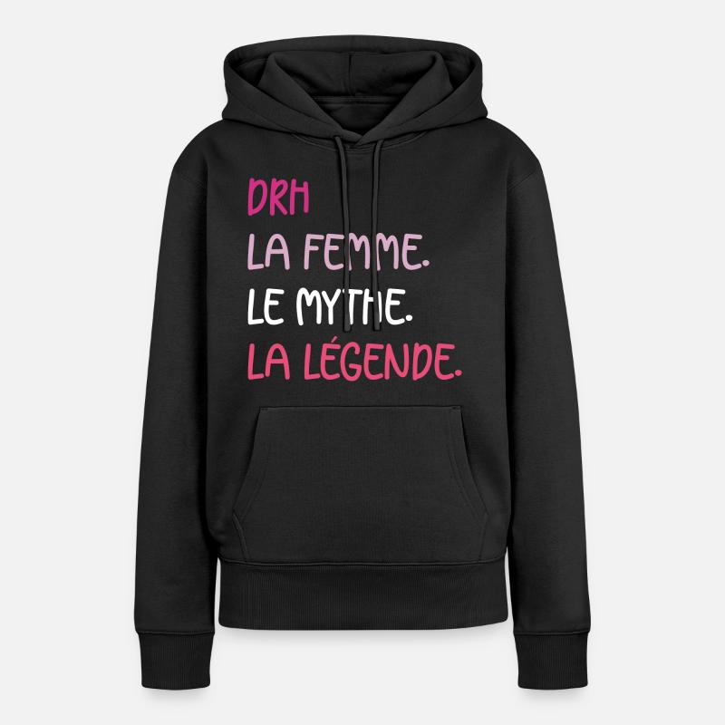 Drh - Sweat à capuche Premium bio Femme - noir