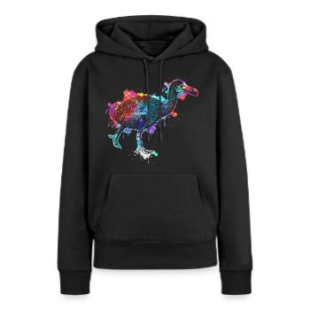 Dodo - oiseau disparu incapable de voler - Sweat à capuche Premium bio Femme - noir - Devant - Julia (174cm)