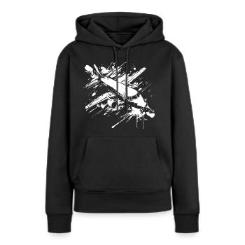 Flugzeug Streetart - Frauen Premium Bio Hoodie - Schwarz - Vorne - Julia (174cm)