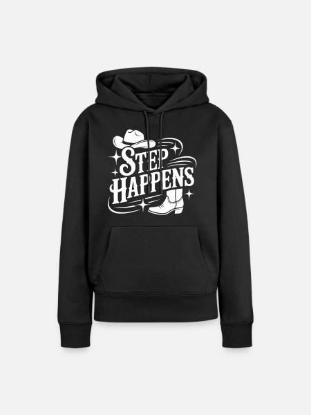 Step Happens Western Line Dance - Frauen Premium Bio Hoodie - Schwarz