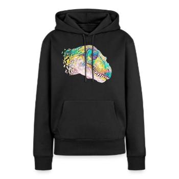 T-Rex - Sweat à capuche Premium bio Femme - noir - Devant - Julia (174cm)