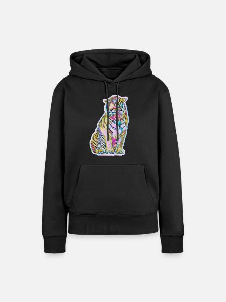 Tiger - Frauen Premium Bio Hoodie - Schwarz