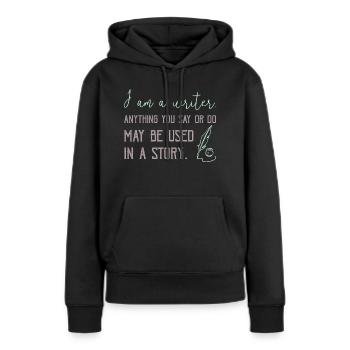 0267 Geschichte | Autor | Schriftsteller | Story - Frauen Premium Bio Hoodie - Schwarz - Vorne - Julia (174cm)