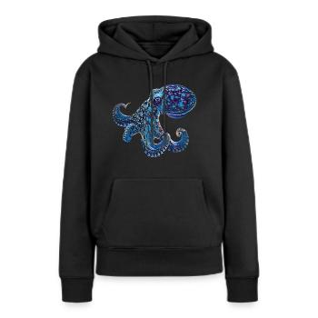 Oktopus - Frauen Premium Bio Hoodie - Schwarz - Vorne - Julia (174cm)