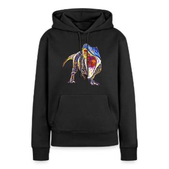 T-Rex - Sweat à capuche Premium bio Femme - noir - Devant - Julia (174cm)