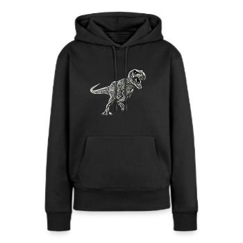 T-Rex - Sweat à capuche Premium bio Femme - noir - Devant - Julia (174cm)