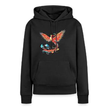 Phoenix - Sweat à capuche Premium bio Femme - noir - Devant - Julia (174cm)