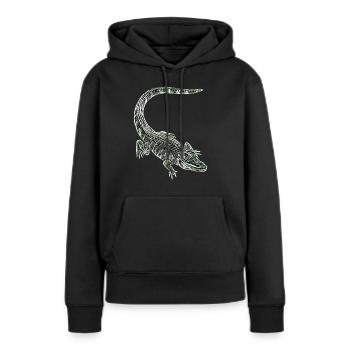 Alligator - Sweat à capuche Premium bio Femme - noir - Devant - Julia (174cm)