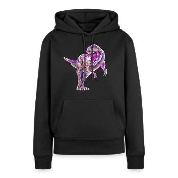 T-Rex - Sweat à capuche Premium bio Femme - noir - Devant - Julia (174cm)