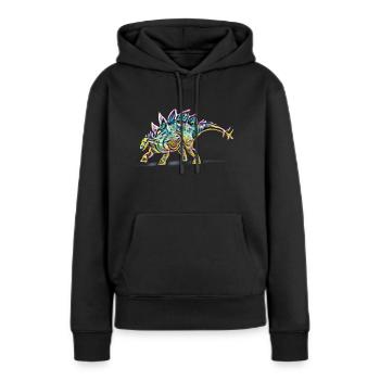 Stegosaurus - Frauen Premium Bio Hoodie - Schwarz - Vorne - Julia (174cm)