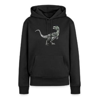Velociraptor - Sweat à capuche Premium bio Femme - noir - Devant - Julia (174cm)