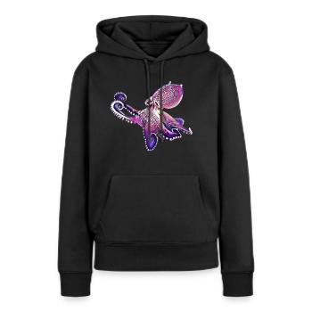 pieuvre - Sweat à capuche Premium bio Femme - noir - Devant - Julia (174cm)