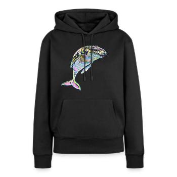 Wal - Frauen Premium Bio Hoodie - Schwarz - Vorne - Julia (174cm)