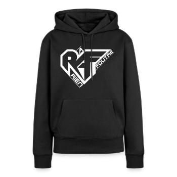 RIEN A FOUTRE - RIENAFOUTRE - Kien - SMSO prod - Sweat à capuche Premium bio Femme - noir - Devant - Julia (174cm)